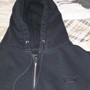 Tweeds Black Zip Up Sweater for Men